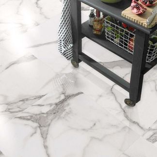 Cappella White Gloss Marble Effect 600x600 Wall and Floor Tiles