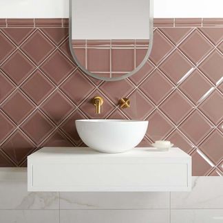 Capsule® Taupe Gloss Bevelled 150x150 Wall Tiles