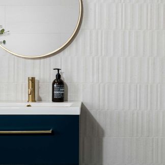Dover Waves White Ceramic Stone Effect Wall Tiles