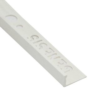 White 12mm Straight Edge PVC Tile Trim