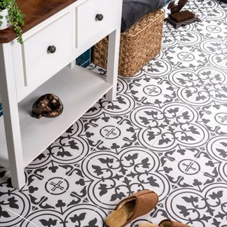 Ledbury Charcoal Black Pattern Wall and Floor Tiles