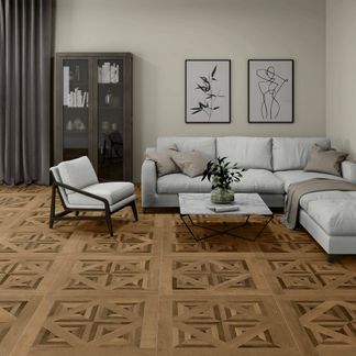 Galloway Walnut Brown Matt Parquet Wood Effect Floor Tiles