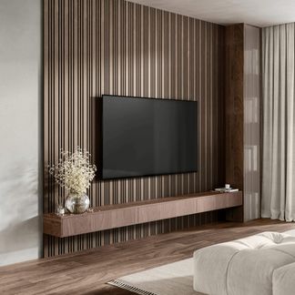 Trepanel Design® Multi-Width Walnut Brown Acoustic Wood Slat Wall Panels
