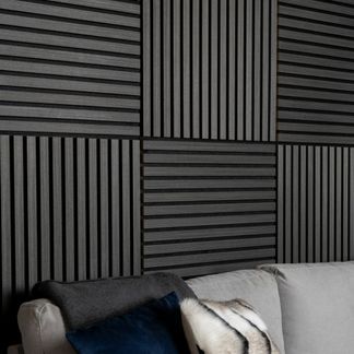 Trepanel® Noir Black Square Acoustic Wood Slat Panels
