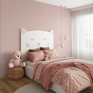 Trepanel Design® Pastel Pink on White Felt Acoustic Wood Slat Wall Panels