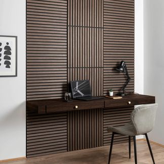 Trepanel® Walnut Square Acoustic Wood Slat Panels