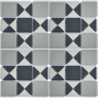 Churchill Monochrome Black & White Mosaic Matt Tiles