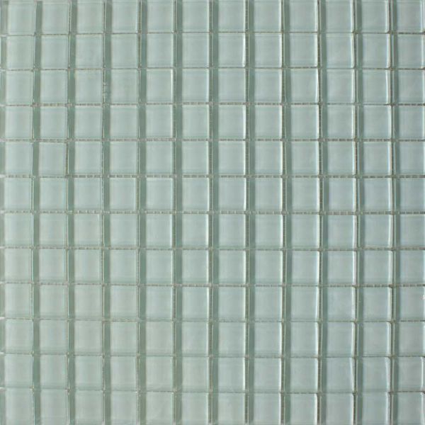 Glass Square Clear White Mosaic Tiles