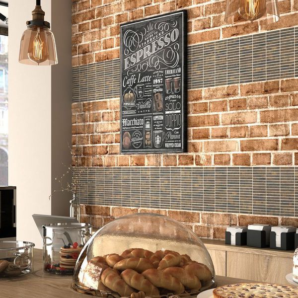 Dark Copper Brick Mosaic Tiles