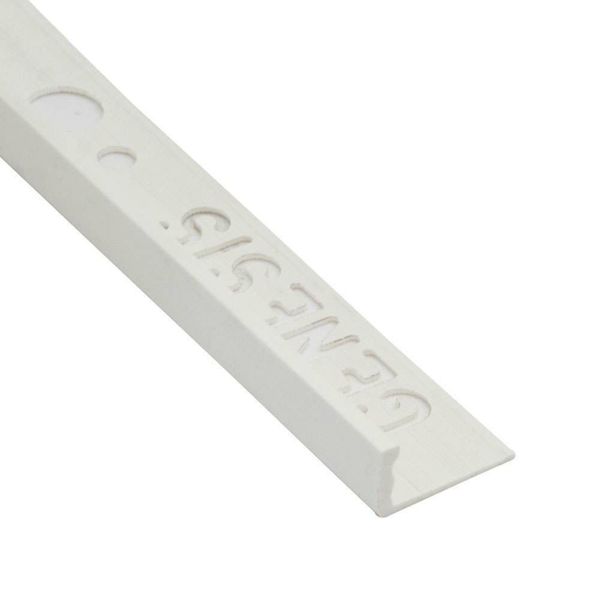 White 10mm Straight Edge PVC Tile Trim