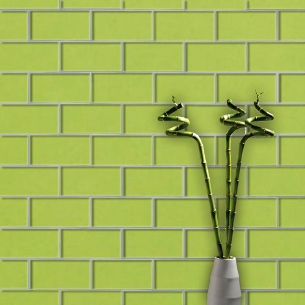 Lime House Gloss Green Flat Metro Tiles