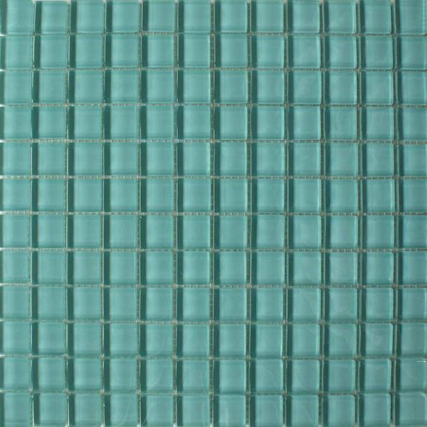 Lotus Blue Glass Square Mosaics Tiles
