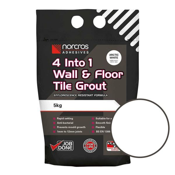Norcros 4 into 1 Wall & Floor Arctic White Tile Grout