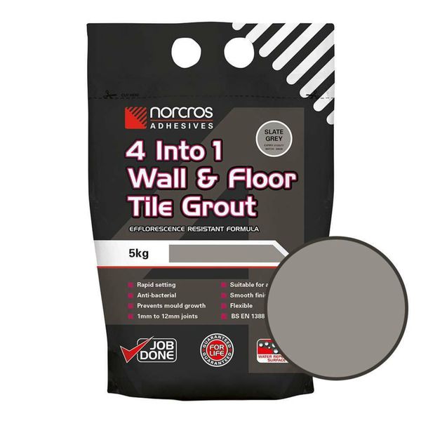 Norcros 4 into 1 Wall & Floor Slate Grey Tile Grout