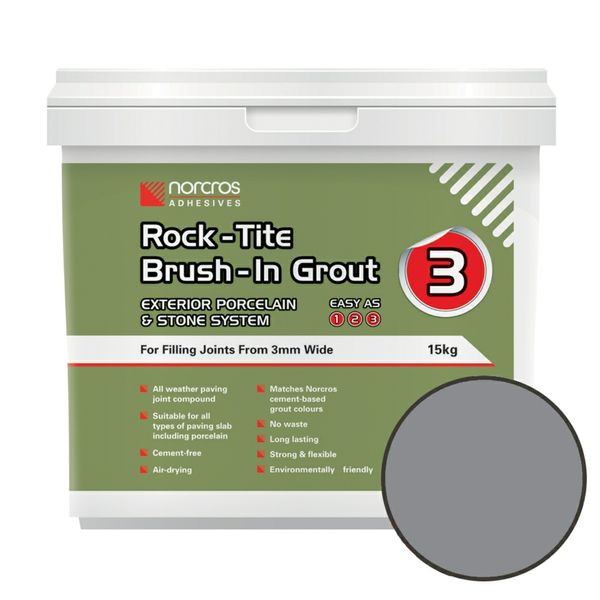 Norcros Rock-Tite Brush In Grout Steel Grey