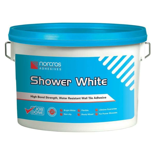Norcros Shower White Tile Adhesive 10ltr Per Unit