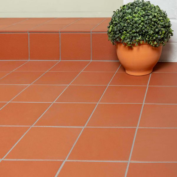 Aragon Terracotta Red Round Edge Quarry 150x150 Floor Tiles