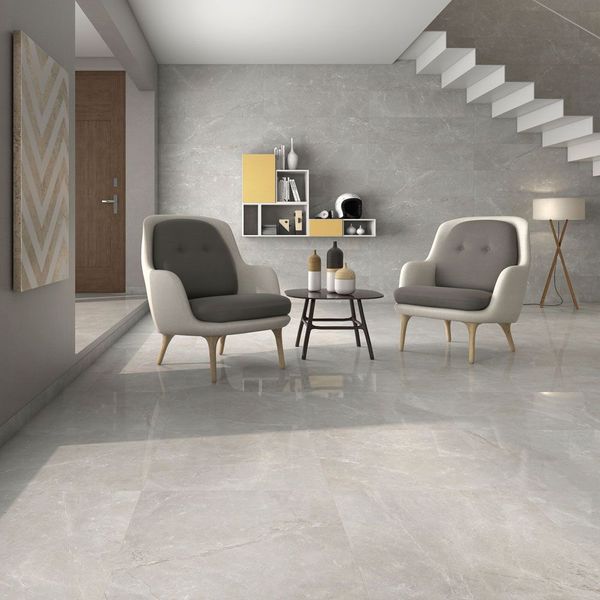 Sunflower 75x75 Polished Grey Marble Effect Tiles