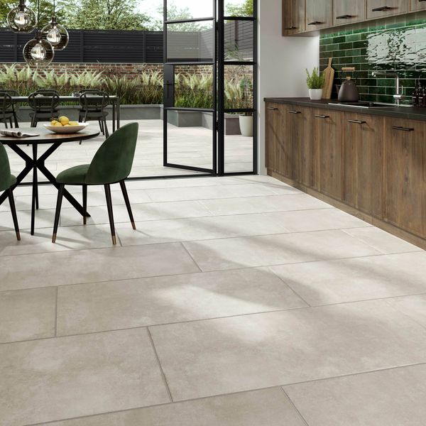 Cimento Blanco Concrete Effect 600x1200 Wall and Floor Tile