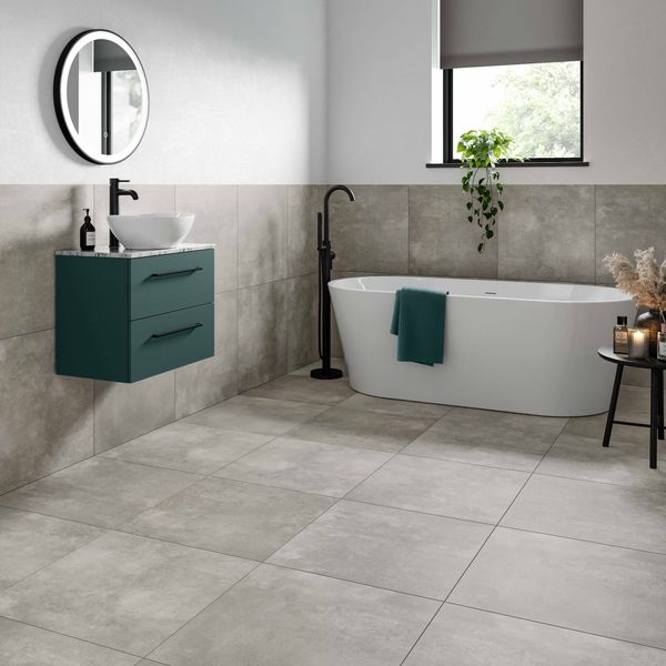 Cimento Grey Concrete Effect 600x600 Wall and Floor Tile