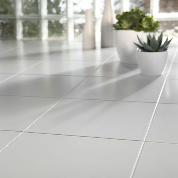 Matt White Floor Tiles