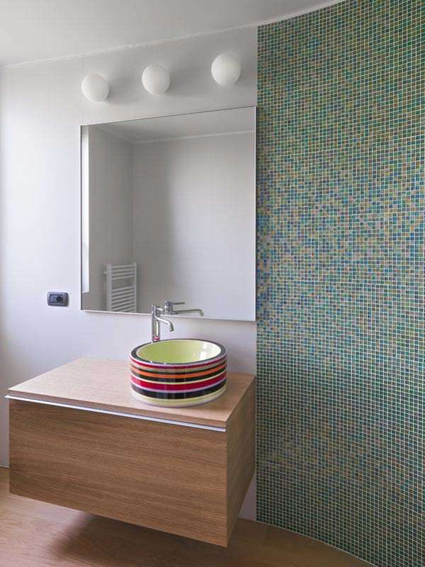 Mosaic tile accent wall