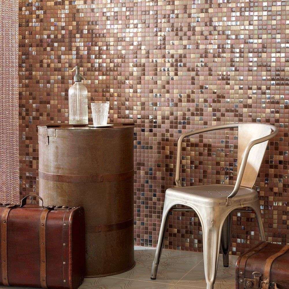 mosaic tiles feature wall