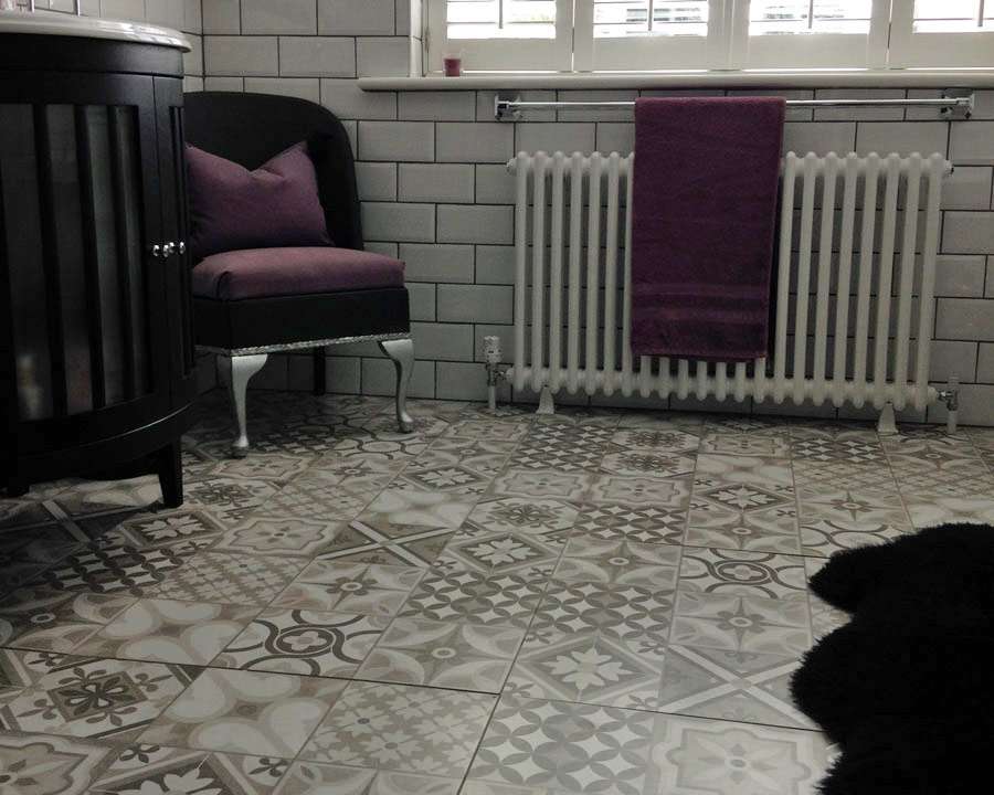 Angela&#8217;s Monochrome Statement Bathroom &#8211; Pattern Tiles