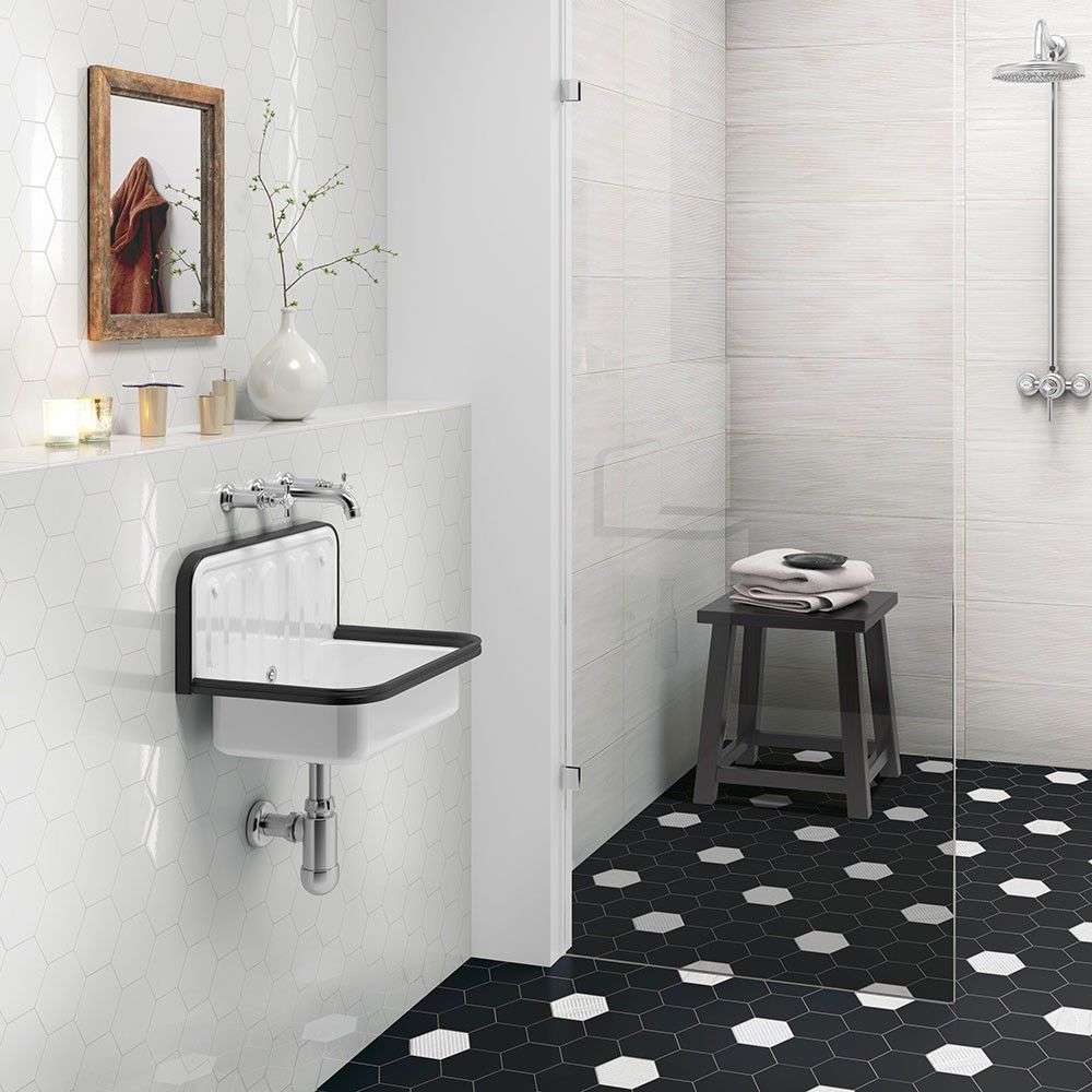 hexagon tiles bathroom floor
