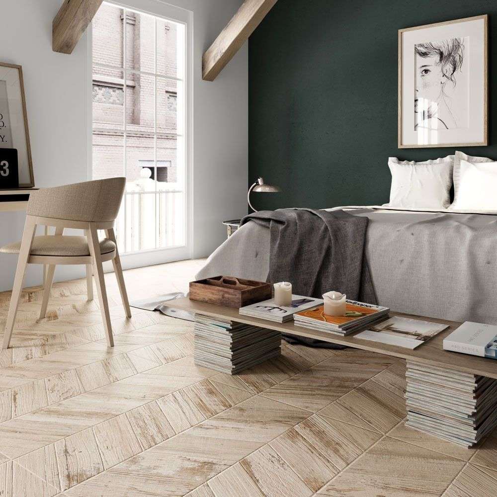 Wood effect bedroom tiles