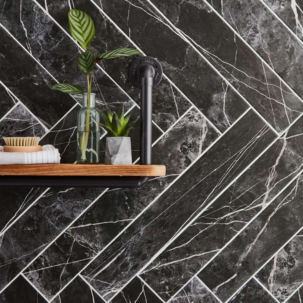 good homes roomsets black marble tiles