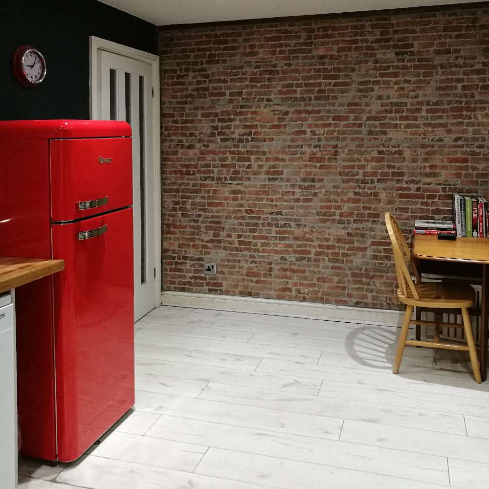 Mark Created A Warm Feature Wall With Classic Red Brick Effect Tiles