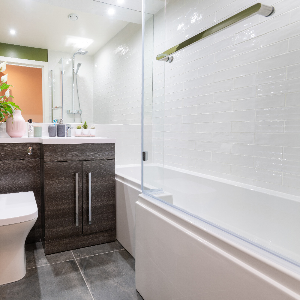 Sair Kahn white bathroom tiles