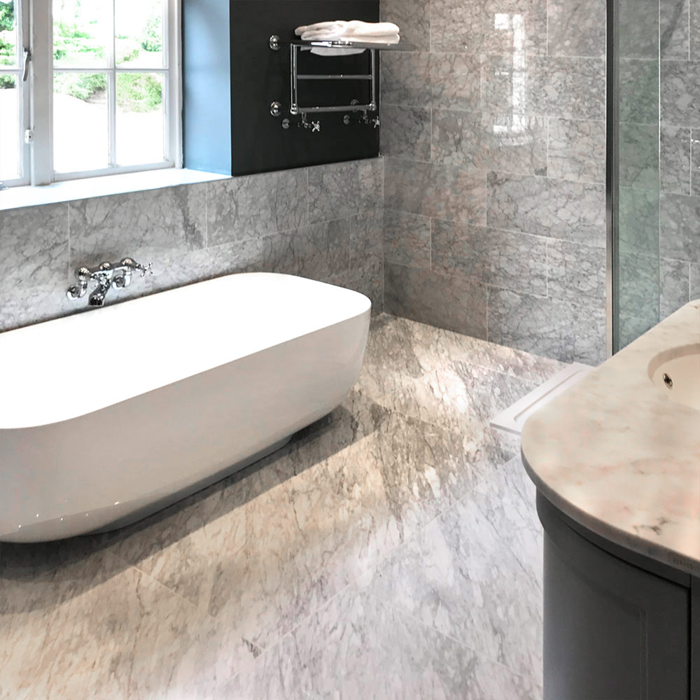 Natural carrara marble bathroom tiles