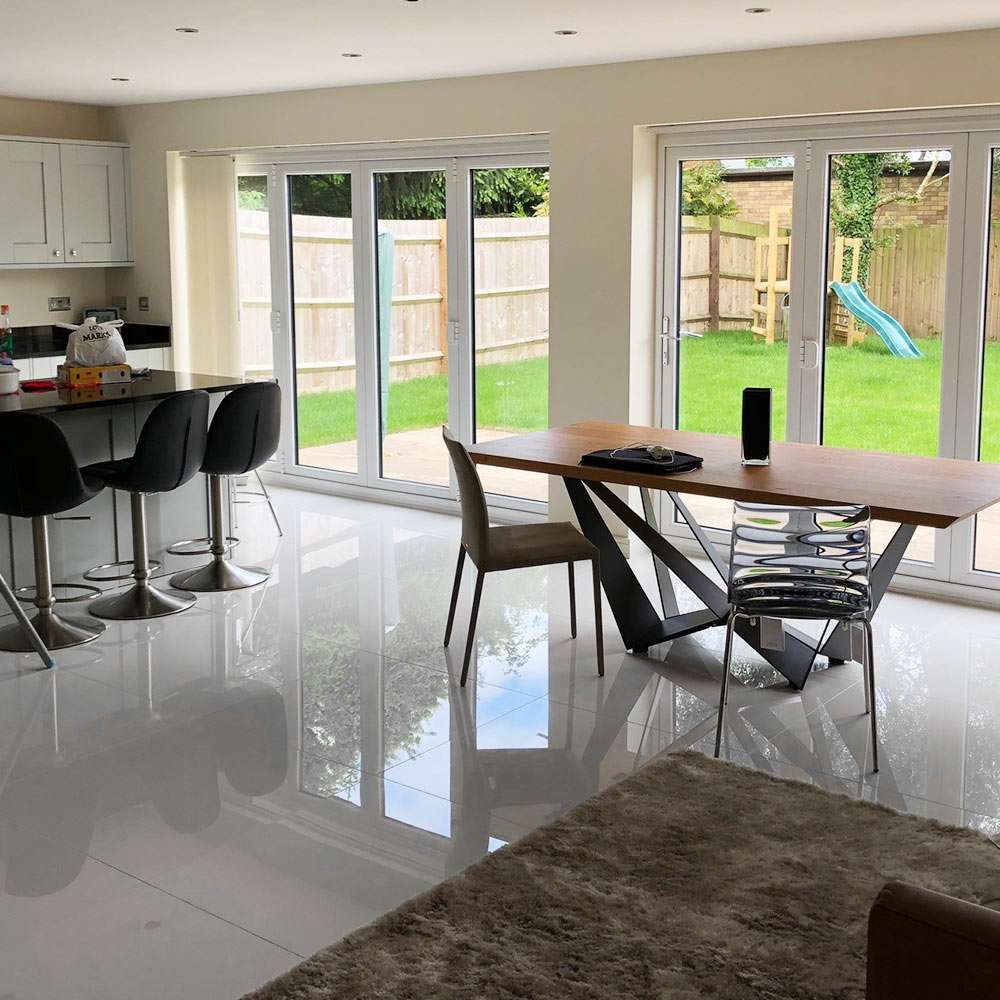 Waqas Added Shimmer and Shine With our Mountain White Floor Tiles