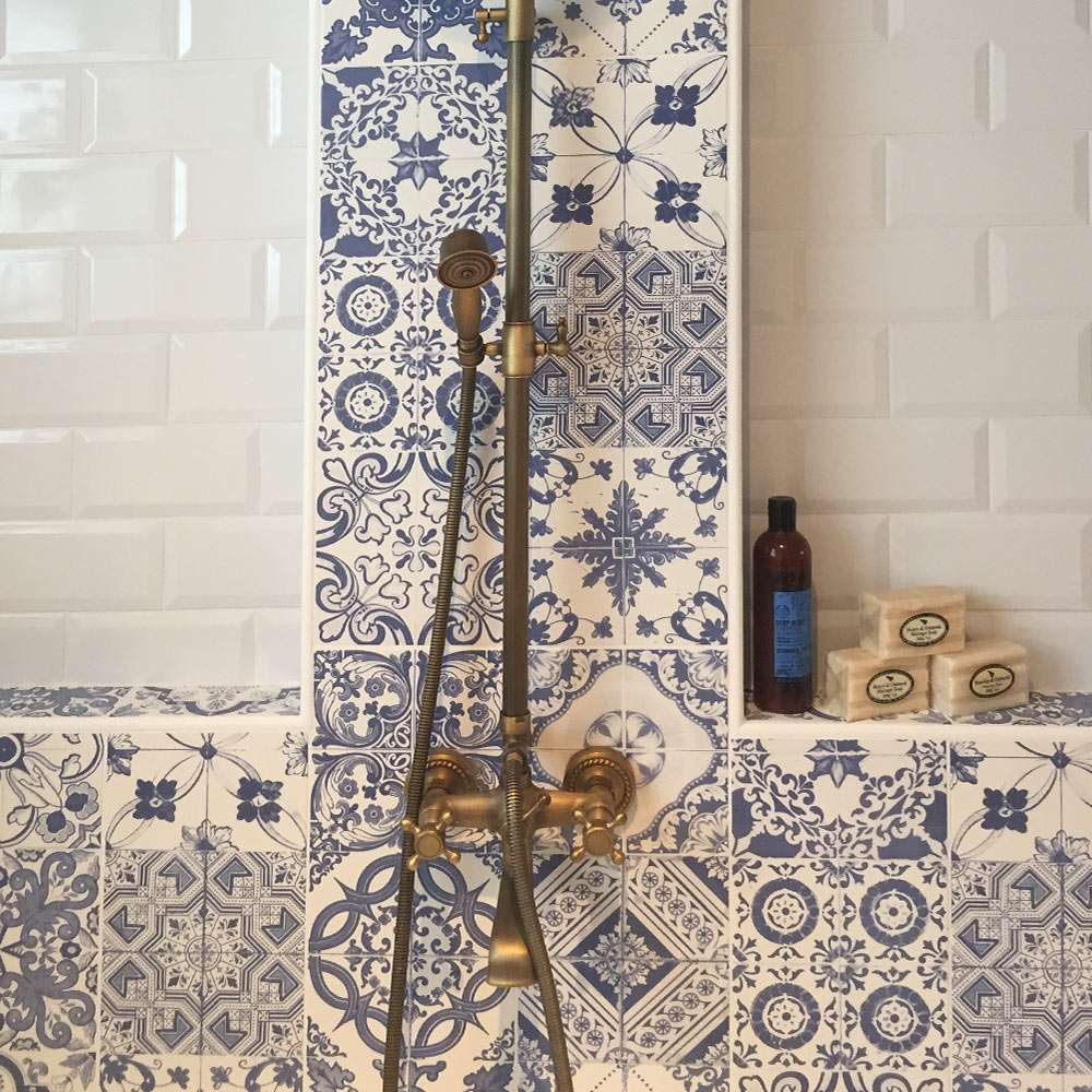 Sara Brought An Ornate Patterned Look Into Her Bathroom