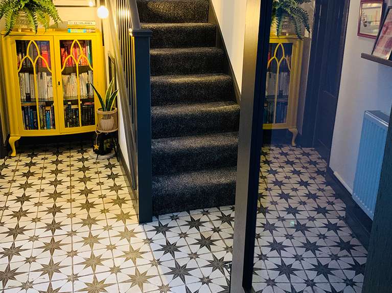 Andrea Created A Star-Studded Hallway with Scintilla Tiles