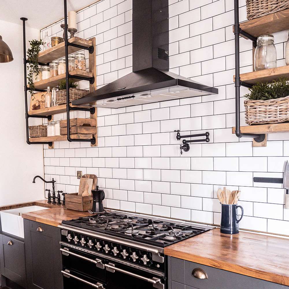 Delila Created A Classic Metro Backdrop To Her Industrial Kitchen