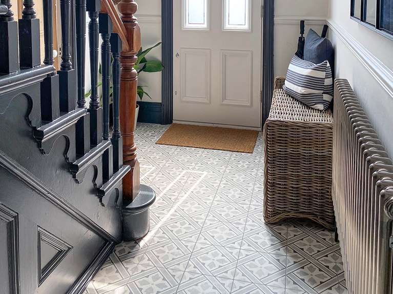 Cara Greets Guests With This Stunning Patterned Hallway