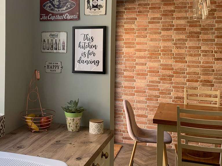 Lauren Created A Brick Effect Wall In Her Dining Room