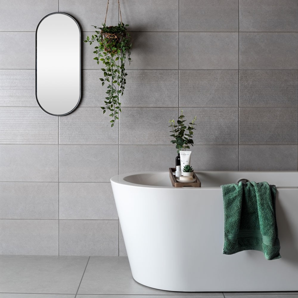 grey cement bathroom tiles, bathroom tiles, concrete effect bathroom tiles