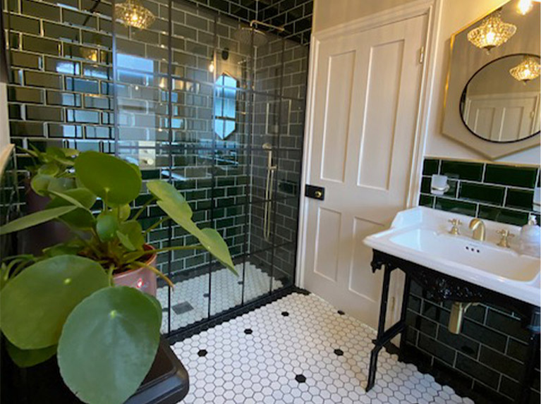 George Created a Victorian Vibe in her Bathroom with our Metro and Pixel Tiles
