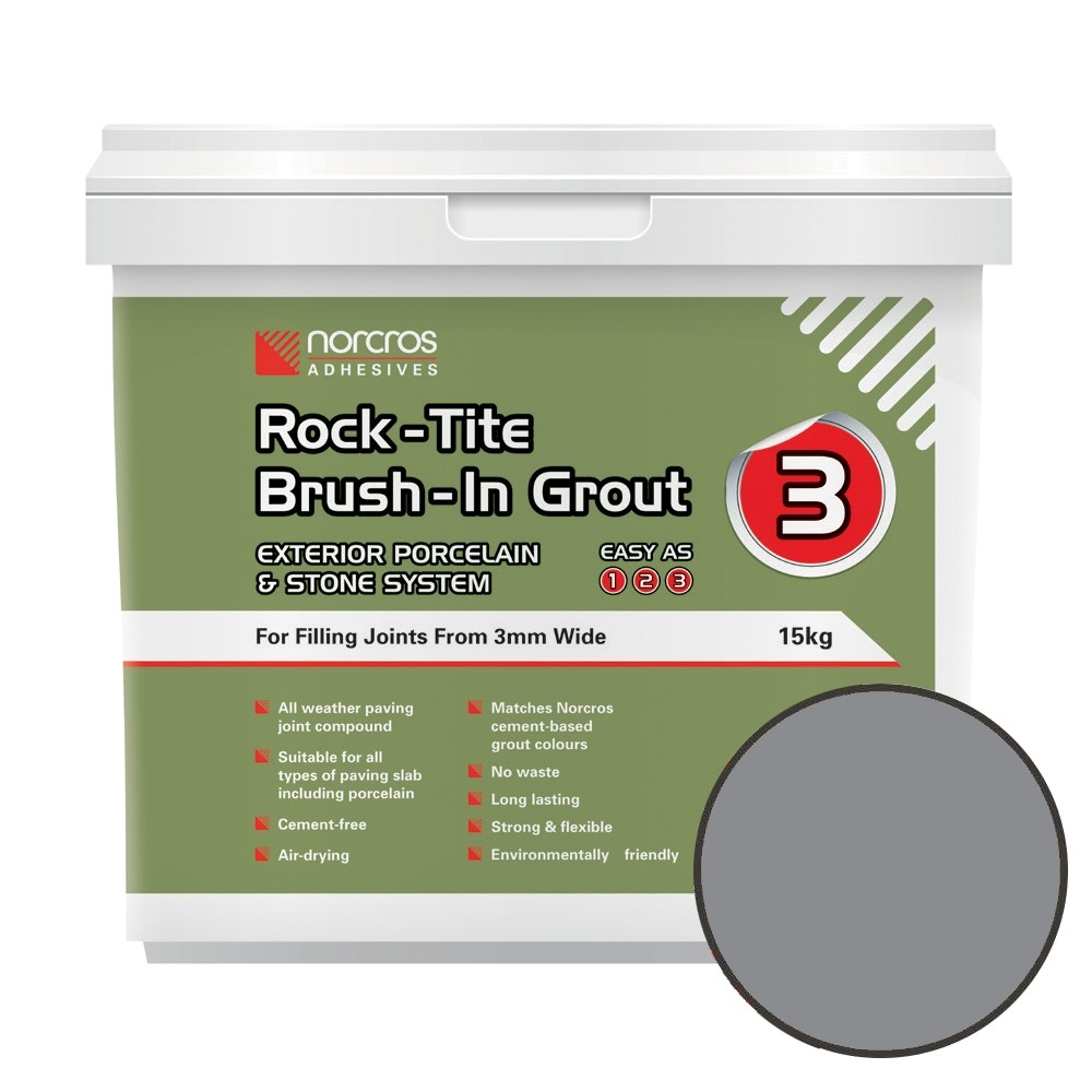 rock-tite brush-in grout in grey