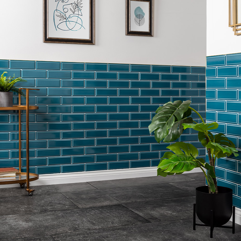blue crackle glaze brick shape tiles 