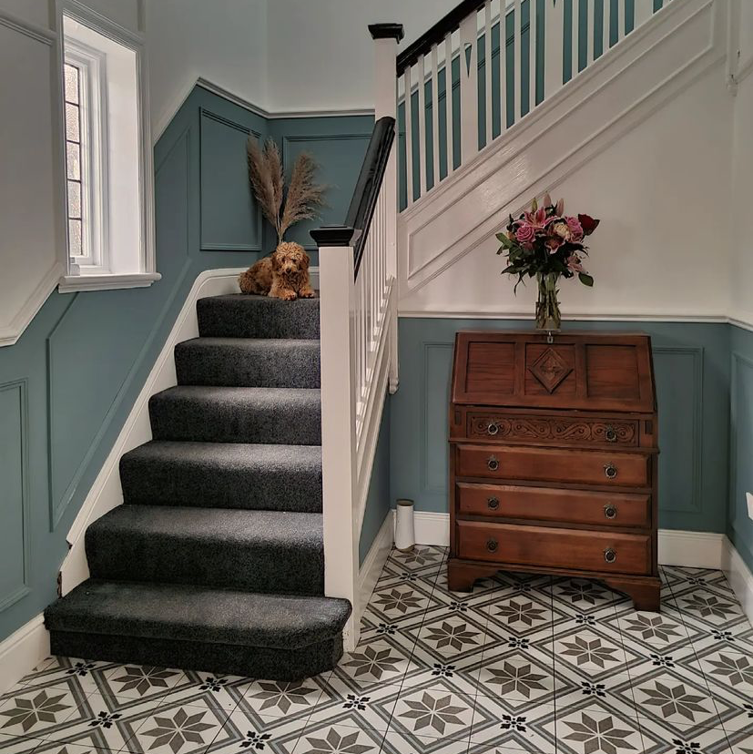 Emma Created a Classic Statement in Her Hallway with Our Memoir Penzance Pattern Tiles