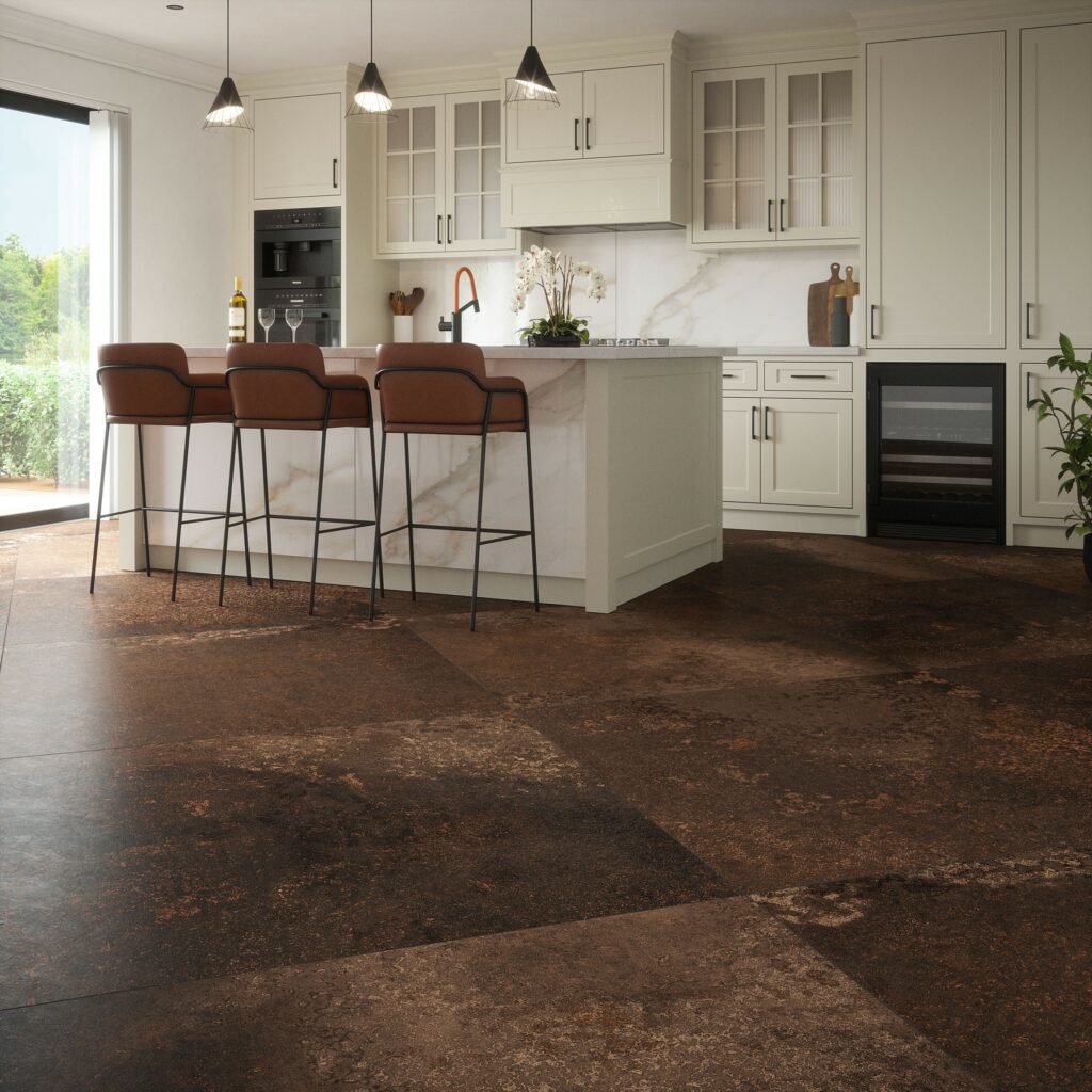 yuri 90% recycled tiles warm brown rust metallic eco-friendly environmental sustainable style interior design