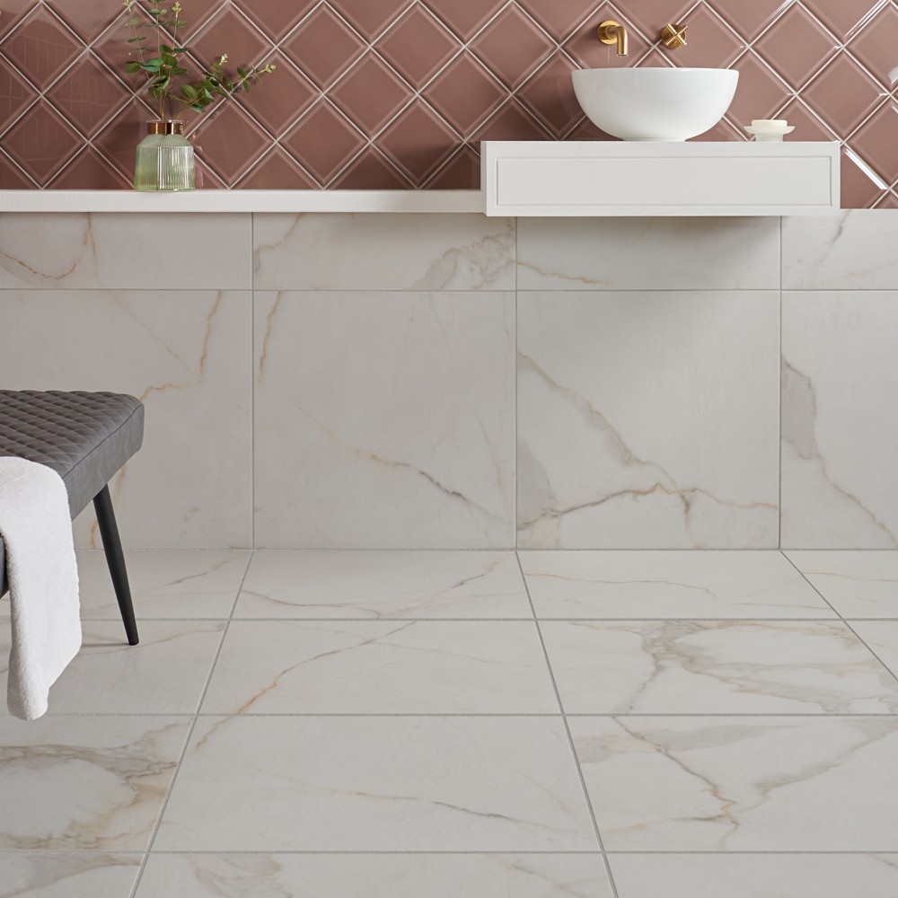 new tiles for 2022 white and gold marble effect bathroom wall and floor tiles
