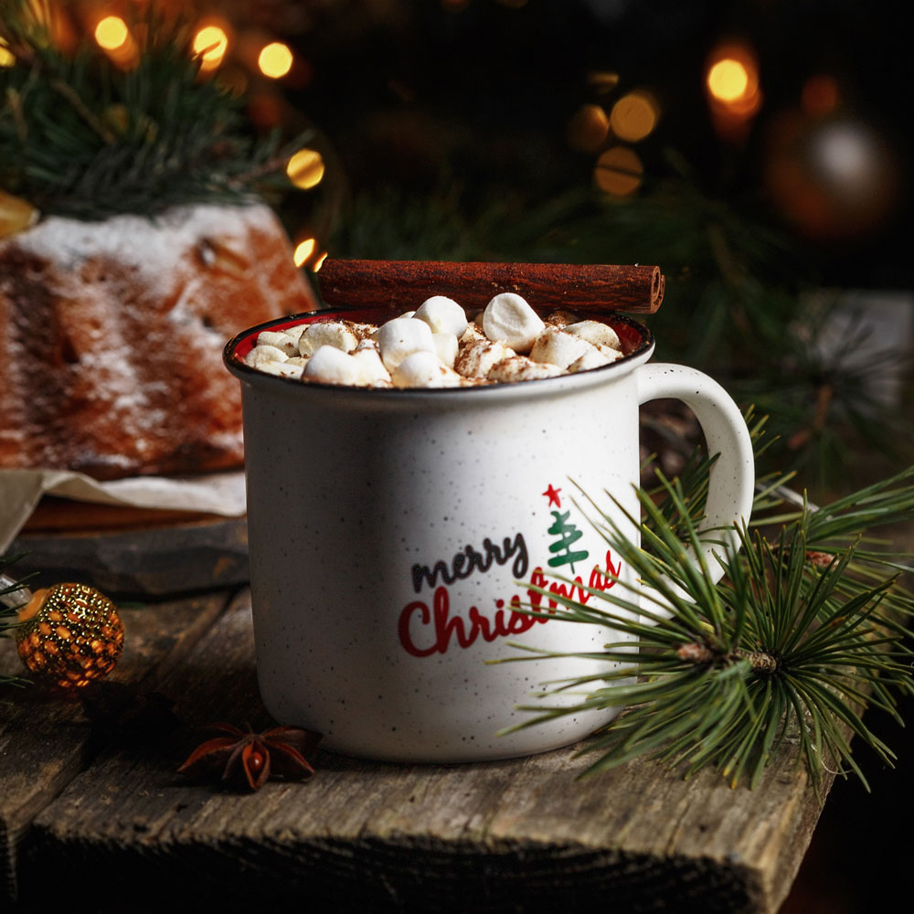 Best hot chocolate in Christmas mug.